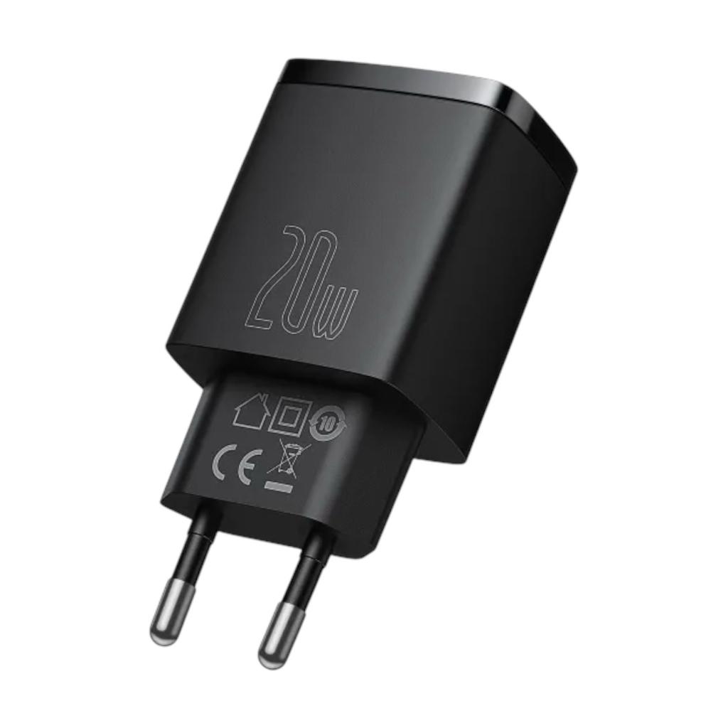 Зарядні пристрої для телефонів Baseus Зарядний пристрій Compact Quik Charger U+C 20W EU Black CCXJ-B01