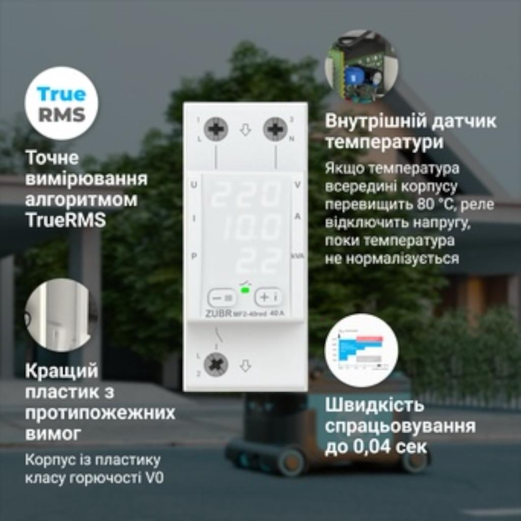 Реле напруги ZUBR Реле напруги багатофункційне MF2-40