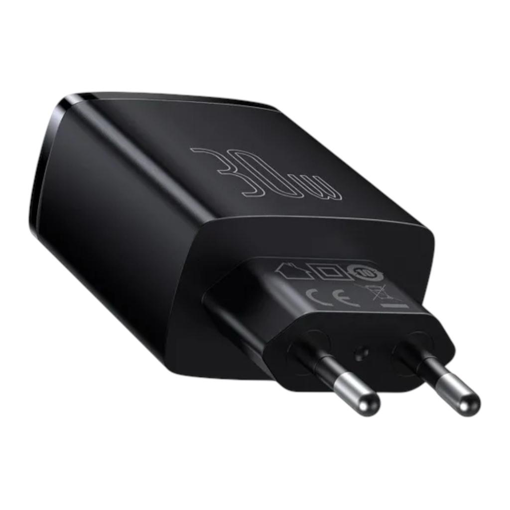 Зарядні пристрої для телефонів Baseus Зарядний пристрій Compact Quik Charger 2U+C 30W EU Black CCXJ-E01