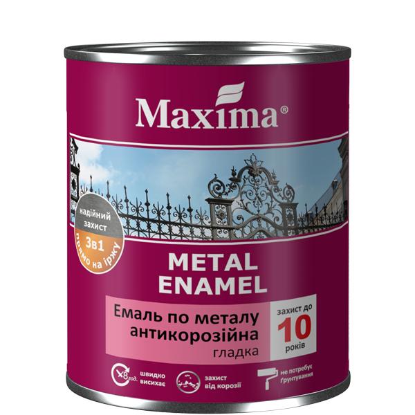 Грунт-емаль швидковисихаюча Maxima Емаль антикорозійна по металу гладка 3в1 0,75л. (ТЕМНО-КОРИЧНЕВА)