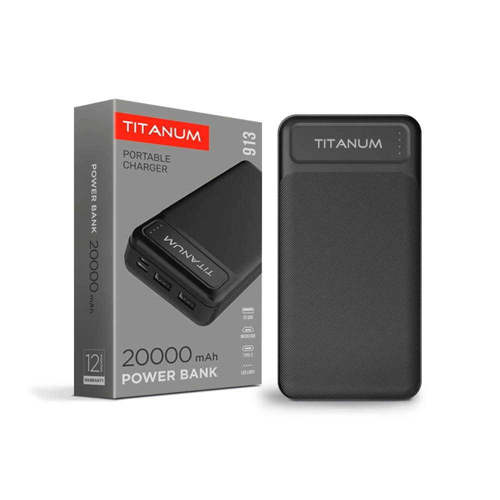 Повербанки (POWER BANK) TITANUM Power bank 20000mAh TPB-913 Black