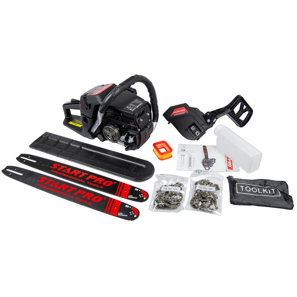 Пилы цепные бензиновые START PRO Бензопила (2 шины,2 цепи) SCS-5020L