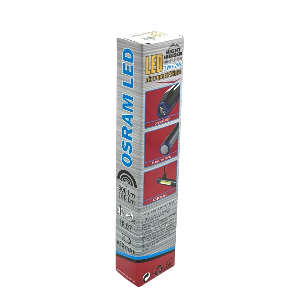 Фонари ручные RightHausen Pen Pro Фонарь ручной 3W+2W 300Lm/180Lm 650mAh Type-C HN-312130