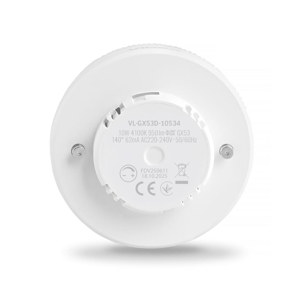 LED-Лампи VIDEX LED-Лампа GX53D 10W 4100K 1000Lm (димерна) VL-GX53D-10534
