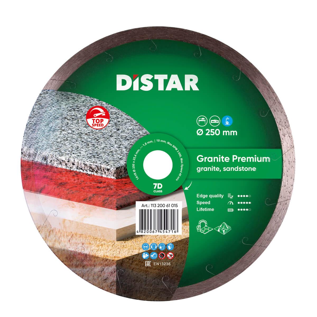 Диски алмазні DISTAR 1A1R GRANITE PREMIUM Диск алмазний 250x1,8x10x25,4мм. 11320061019