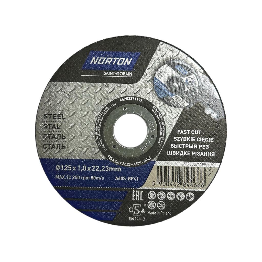 Диски отрезные по металлу NORTON VULCAN Диск отрезной по металлу 125*1*22,2 70V102