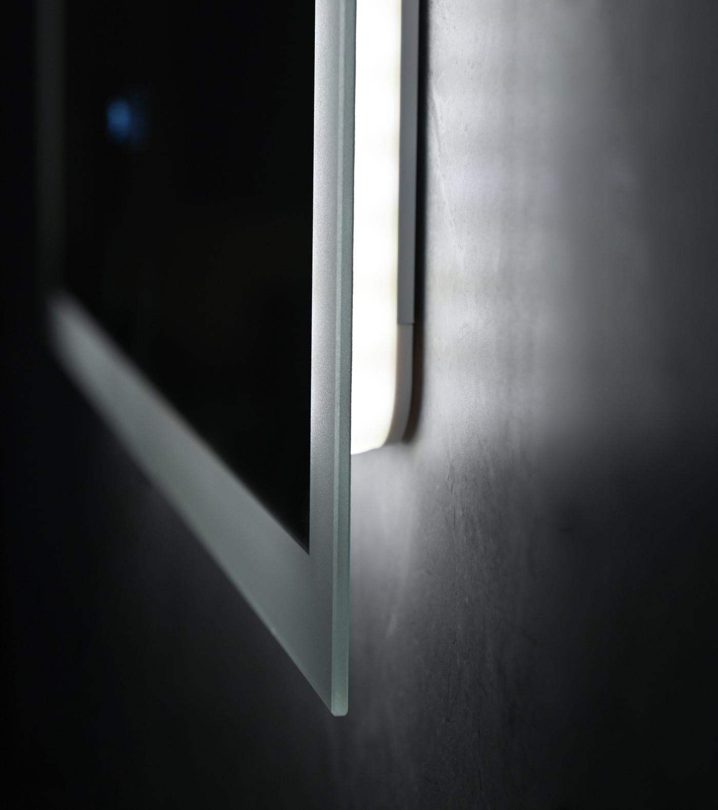 Зеркала с подсветкой MIXXUS FLAT MR04-80x60 Дзеркало (LED Touch, Anti-fog, димер, регулювання яскравості, годинник) (MI6928)