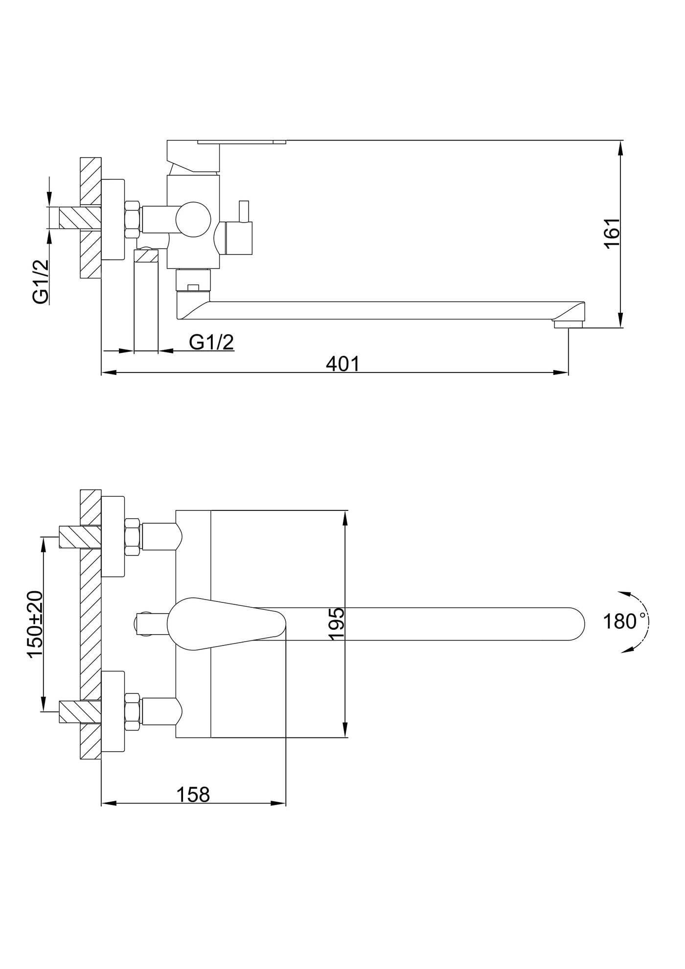 Смесители для ванной Frap F2248 Смеситель для ванны (нерж.)