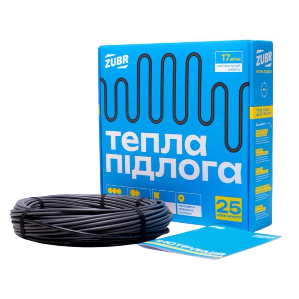 Нагревательный электрический кабель ZUBR Нагрівальний кабель двожильний (5,6-7,0м²) (56м) 970Вт.