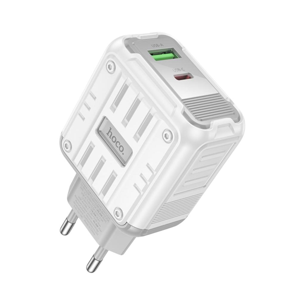 Зарядні пристрої для телефонів Hoco Зарядний пристрій CYBER HIGH POWER U+C 45W White C136A