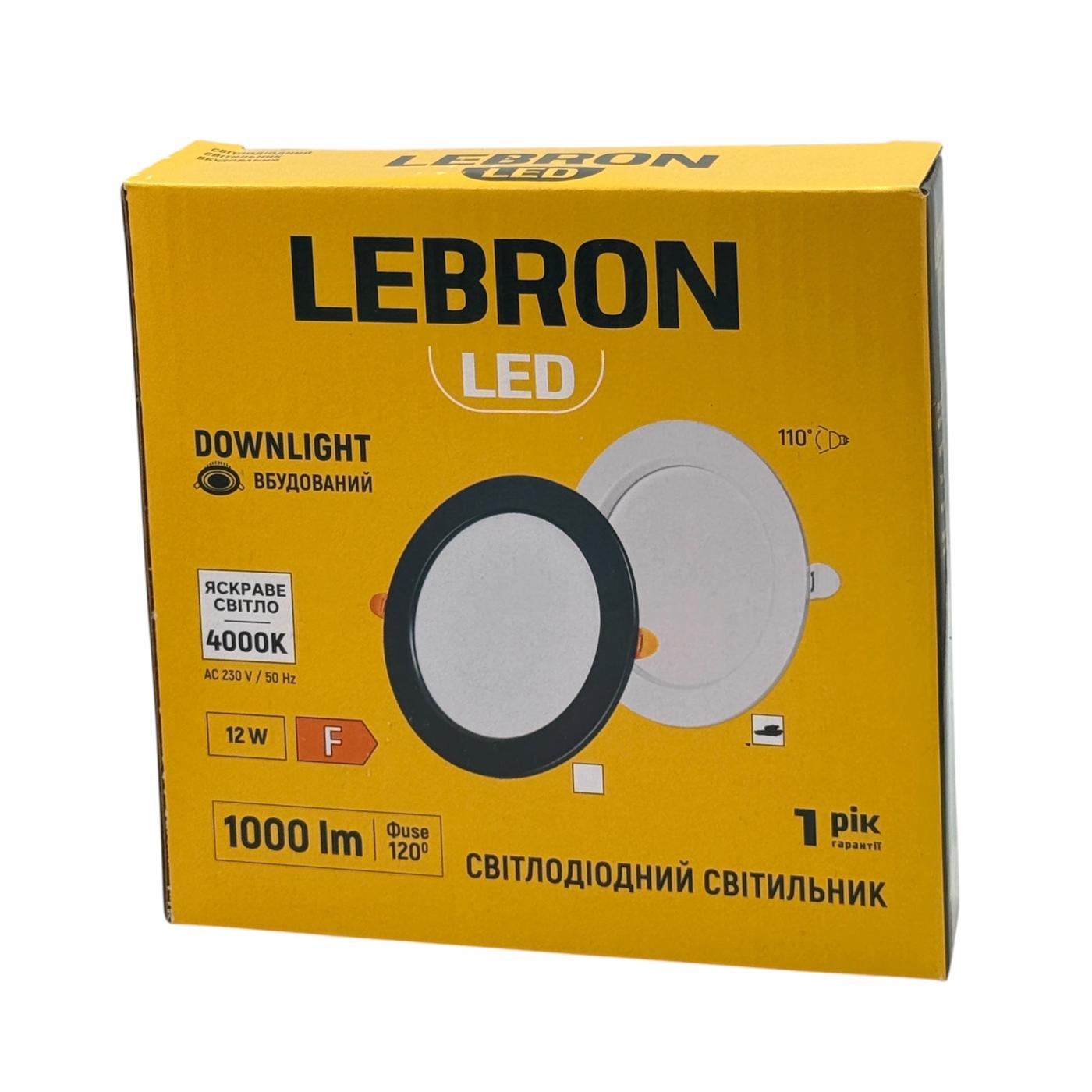 LED-Світильники (вбудовані) LEBRON LED-Світильник вбудований 18W 4000K 1440Lm L-DR-1840-Wh 12-08-42-2