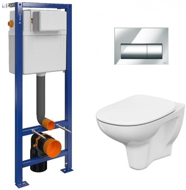 Инсталяции Cersanit Инсталляция Aqua 02 Mech Set B438 + унитаз Arteco CleanON с сиденьем Soft Close полипропилен + панель смыва Presto хром