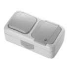 PALMIYE (серая) VIKO PALMIYE Блок выключатель 1-й/розетка с/з наружный IP54 (серый) 90555581