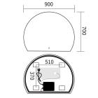  Дзеркала з підсвічуванням MIXXUS Premium TOPPER MS01-90x70-REVERSE Дзеркало (LED Touch, Anti-fog, димер (3-6,5kK)) (MP6632)