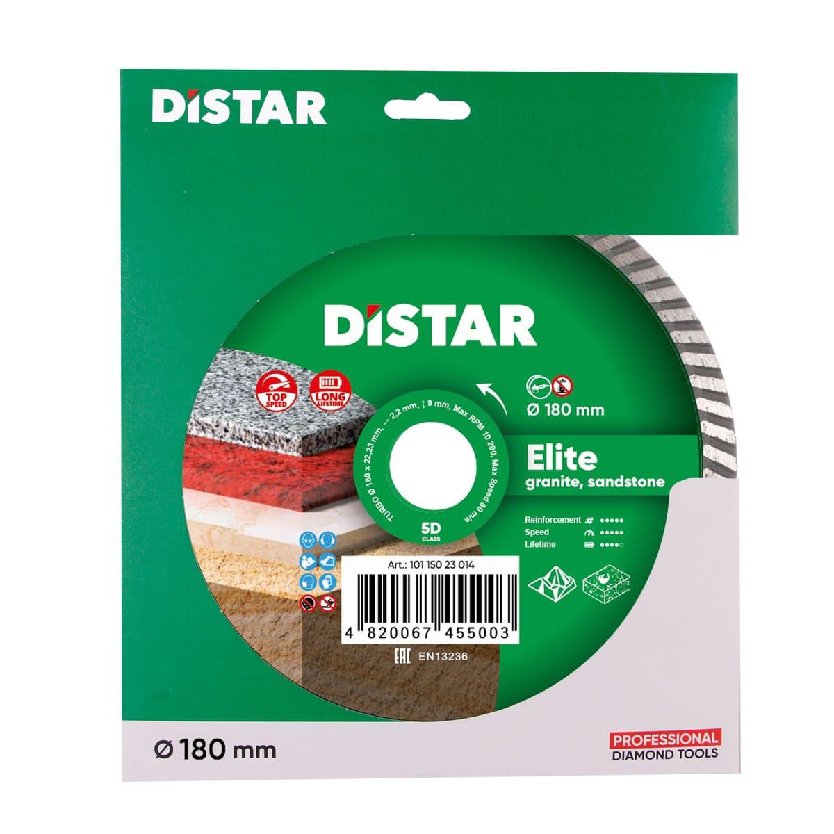 Диски алмазные DISTAR TURBO ELITE Диск алмазный 180x2, 4x9x22, 23мм. 10115023014