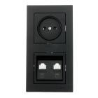 VESNA (антрацит) Lezard VESNA Рамка вертикальная на 2 механизма (антрацит) 742-4200-152