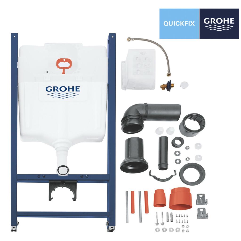 Инсталяции GROHE Solido 3 в 1 3884966Q Інсталяція +  Унітаз безобідковий Kroner Oker WHI533536 RIMLESS з сидінням Slim Duroplast / Soft-close / Quick relase KO533536WHIR (3884966KO533536)