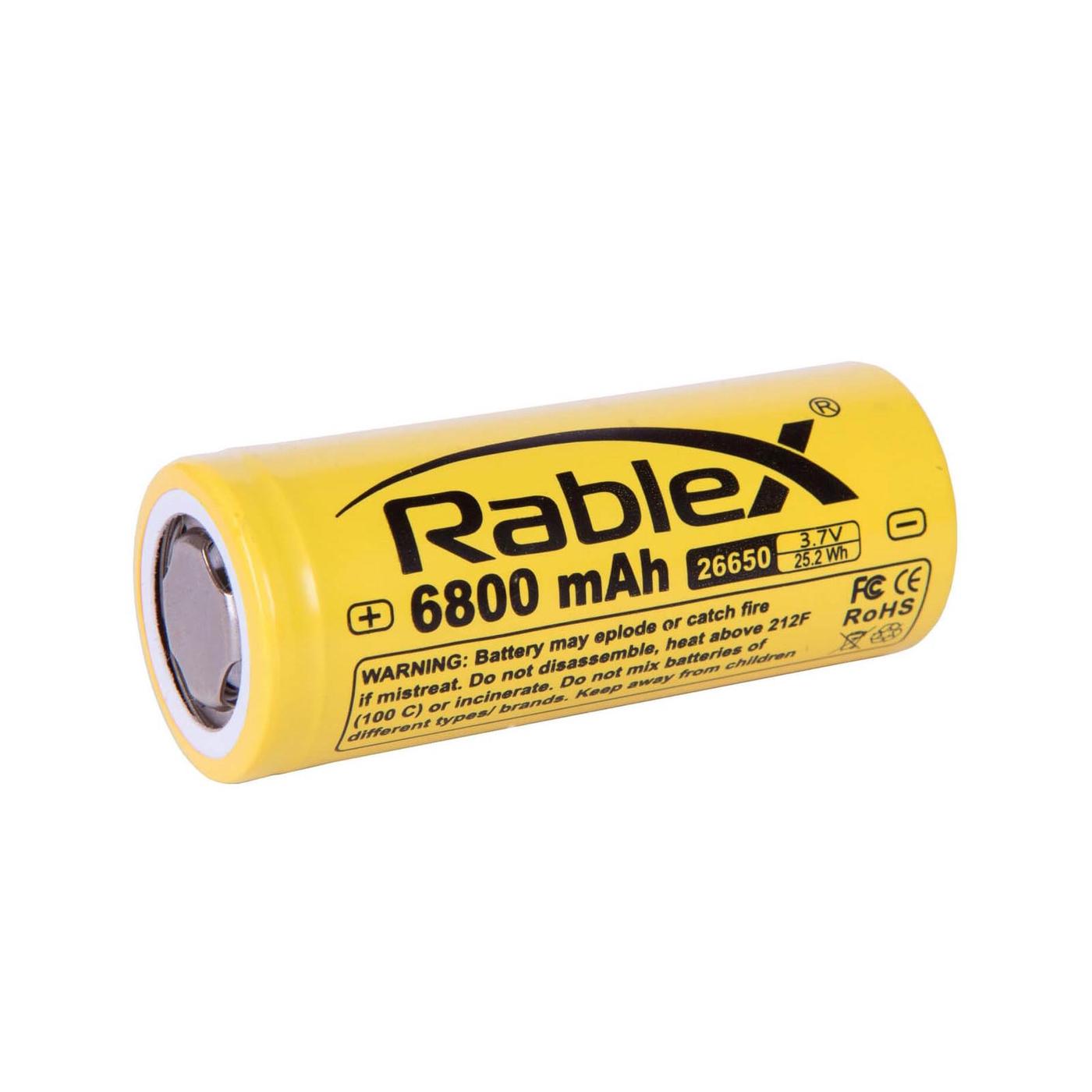 Батарейки аккумуляторные RABLEX Акмулятор 3.7v 6800mA 26650