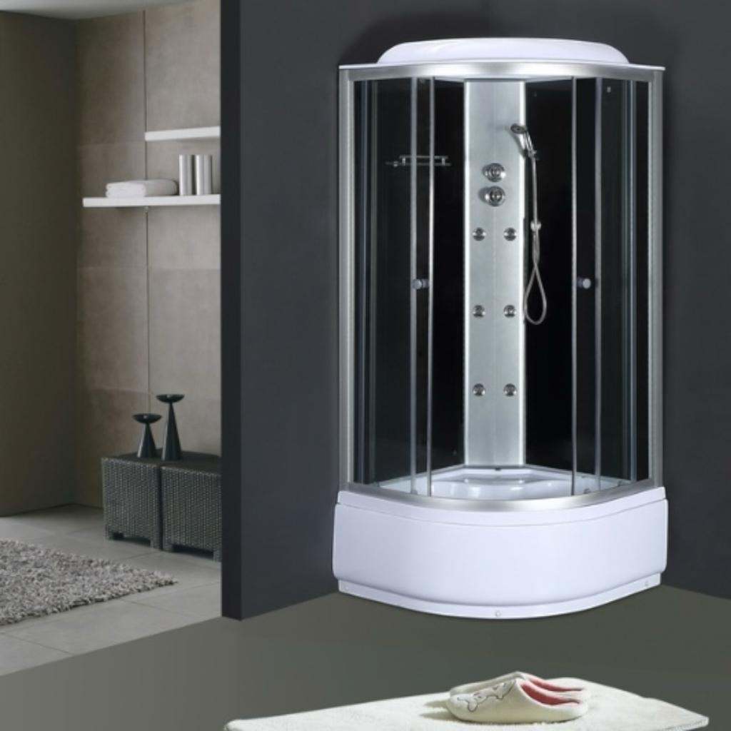 Душові бокси MIXXUS STRONG SBH01-90x90x215-GR SATIN Душовий бокс з гідромасажем 90*90мм. (високий піддон) (MI6889)