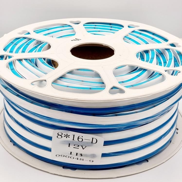 LED NEON 12V AVT LED NEON 120LED SMD2835 8W 12V IP65 8*16мм. (голубой лёд) №55-IB