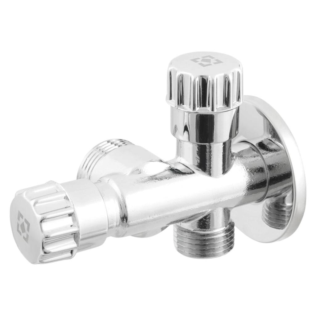 Крани серії Silver Raftec Кран приладовий кутовий з вентильним запірним. елементом 1/2х 1/2х 1/2 VBE010101