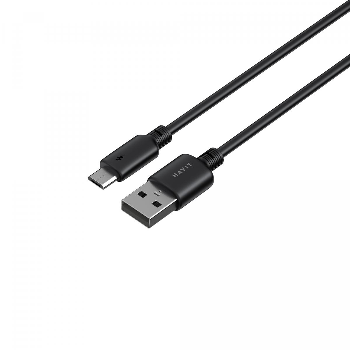 Кабелі та адаптери HAVIT HV-CB300C Кабель USB - Micro USB 3A 1м Black 28572