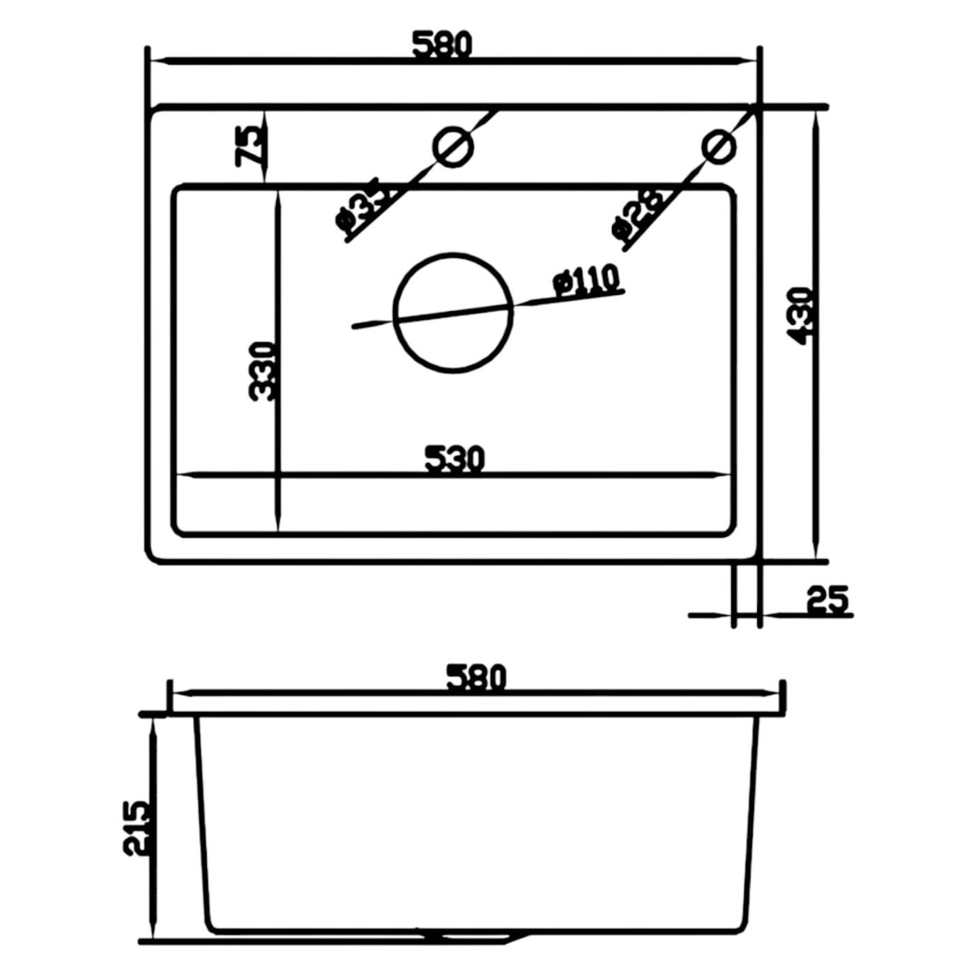 Мойки из нержавейки MIXXUS MH5843 DECOR GRAPHITE Мийка з нержавіючої сталі (3.0/0.8) (MI7042)