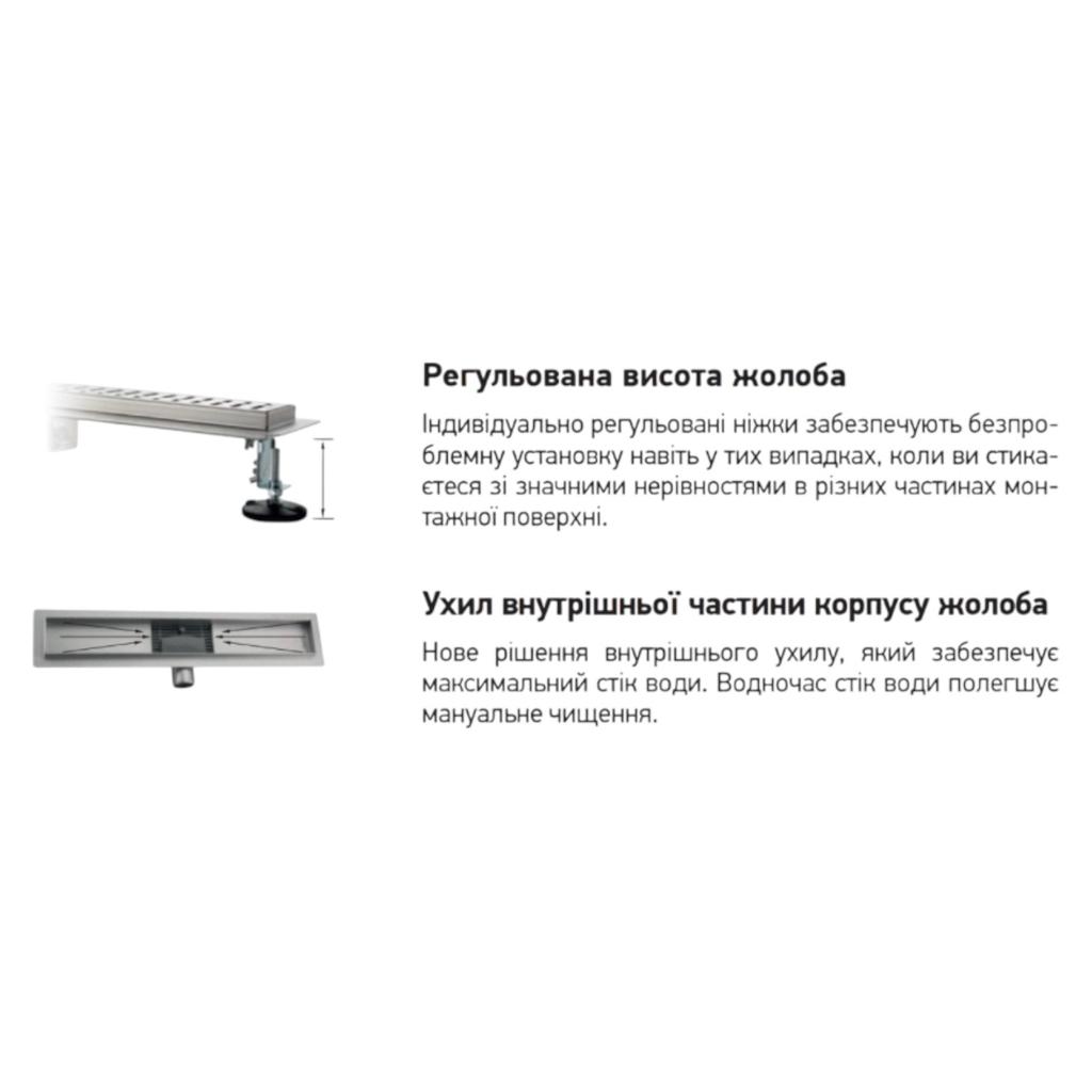 Душові трапи KOER FD29-70x300 Душовий трап із нержавіючої сталі SUS304 300*70*70мм під плитку (мокрий/сухий затвор) (AC0621)