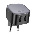 Зарядные устройства для телефонов Hoco Зарядний пристрій CS31A 2*USB Wing dual port fast charger 2.1A  Black