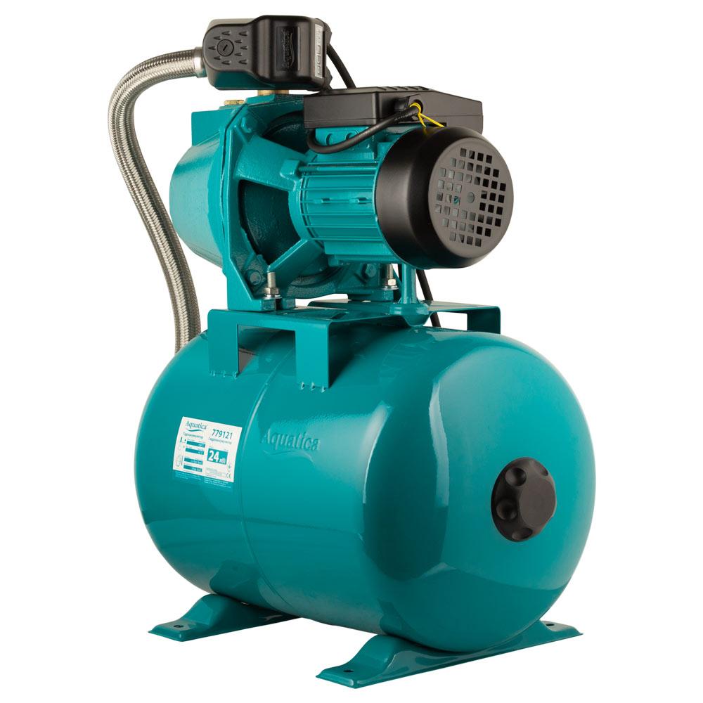 Насосные станции AQUATICA JETa80A5/RUS Насосная станция 0.75кВт Hmax48м Qmax 55л/мин (самовсасывающий насос) 24л Украина 775092/24