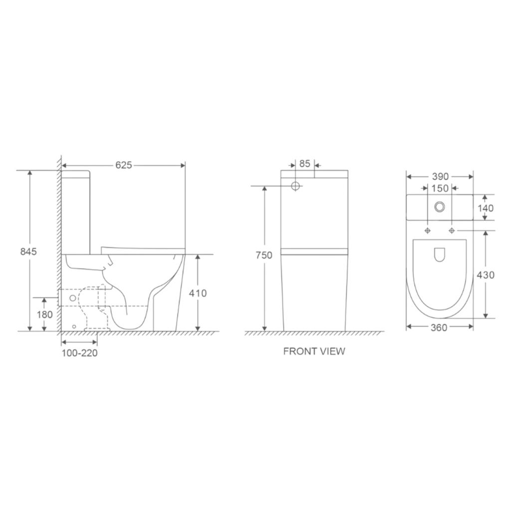 Унітази (компакти) MIXXUS Premium Bevel-0401-T1 Унітаз-компакт 625x390x845mm, система змиву TORNADO 1.0 (MP6473)