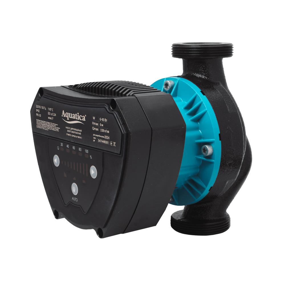 ЦИРКУЛЯЦІЙНІ НАСОСИ AQUATICA GPA32-6/180 IV Насос циркуляційний енергозберігаючий 6-90Вт Hmax 6м Qmax 108л/хв Ø2 180мм + гайки Ø1¼ 774073