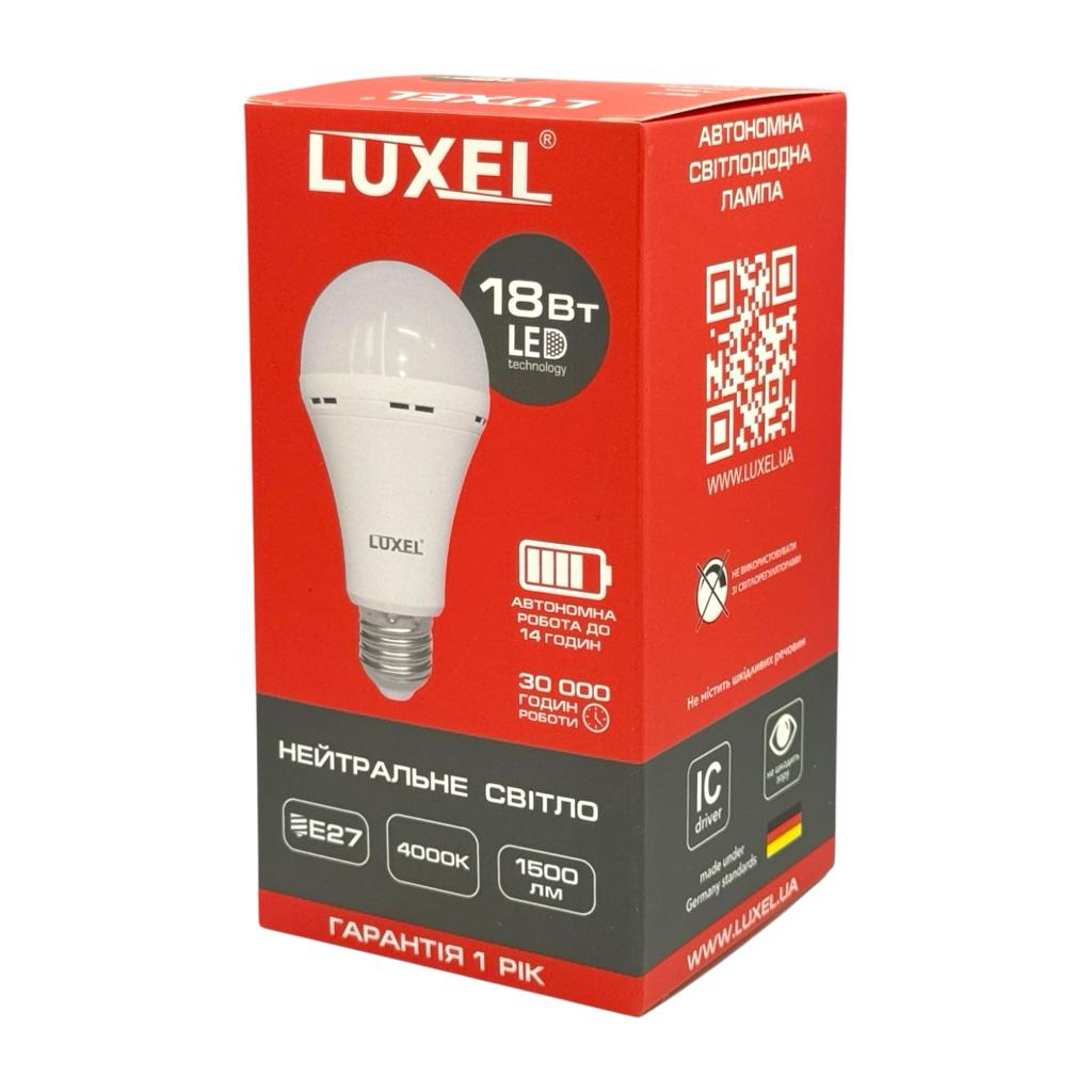 LED-Лампы LUXEL LED-Лампа акумуляторна 18W E27 4000K 1500Lm A70 LED-066-NEL