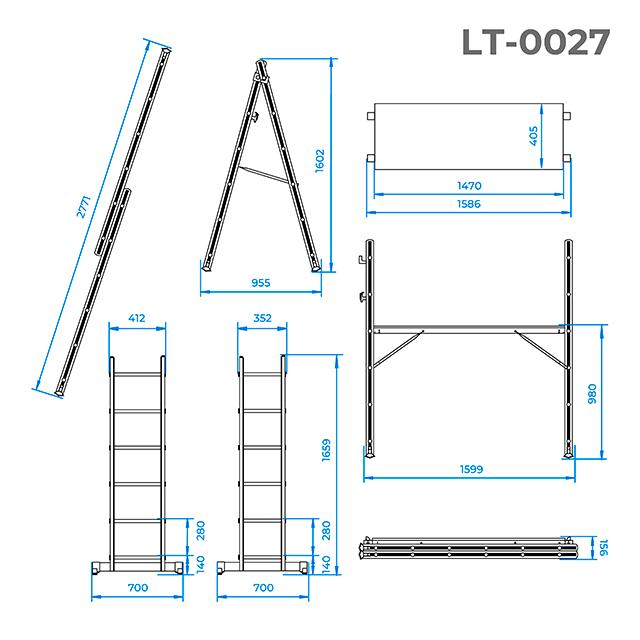 Драбини-помости INTERTOOL Драбина-поміст (2*6) LT-0027
