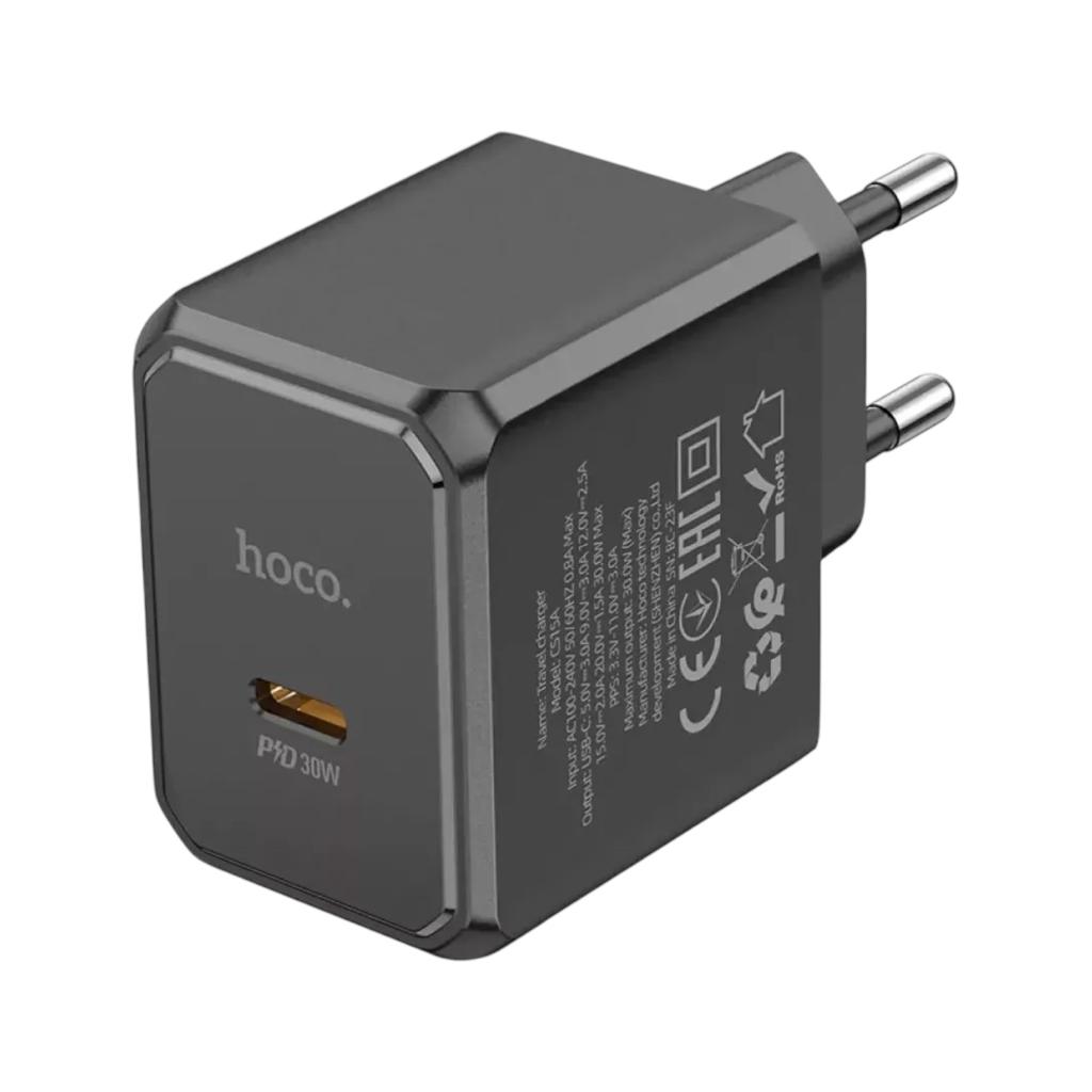 Зарядні пристрої для телефонів Hoco Зарядний пристрій CS15A + кабель Ocean single port Type-C to iP 30W Black