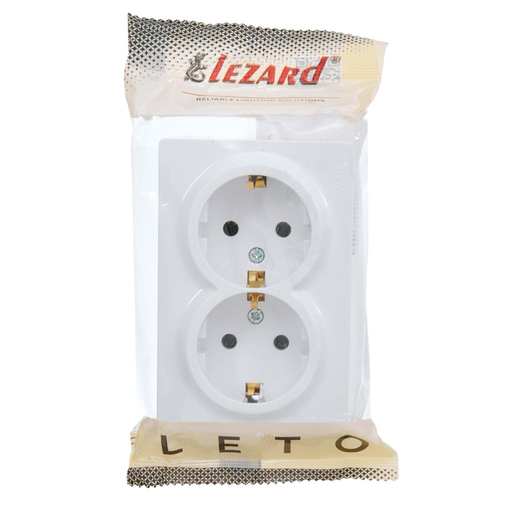 LETO (белая) Lezard LETO Розетка наружная 2-я с/з (белая) 752-0200-127B