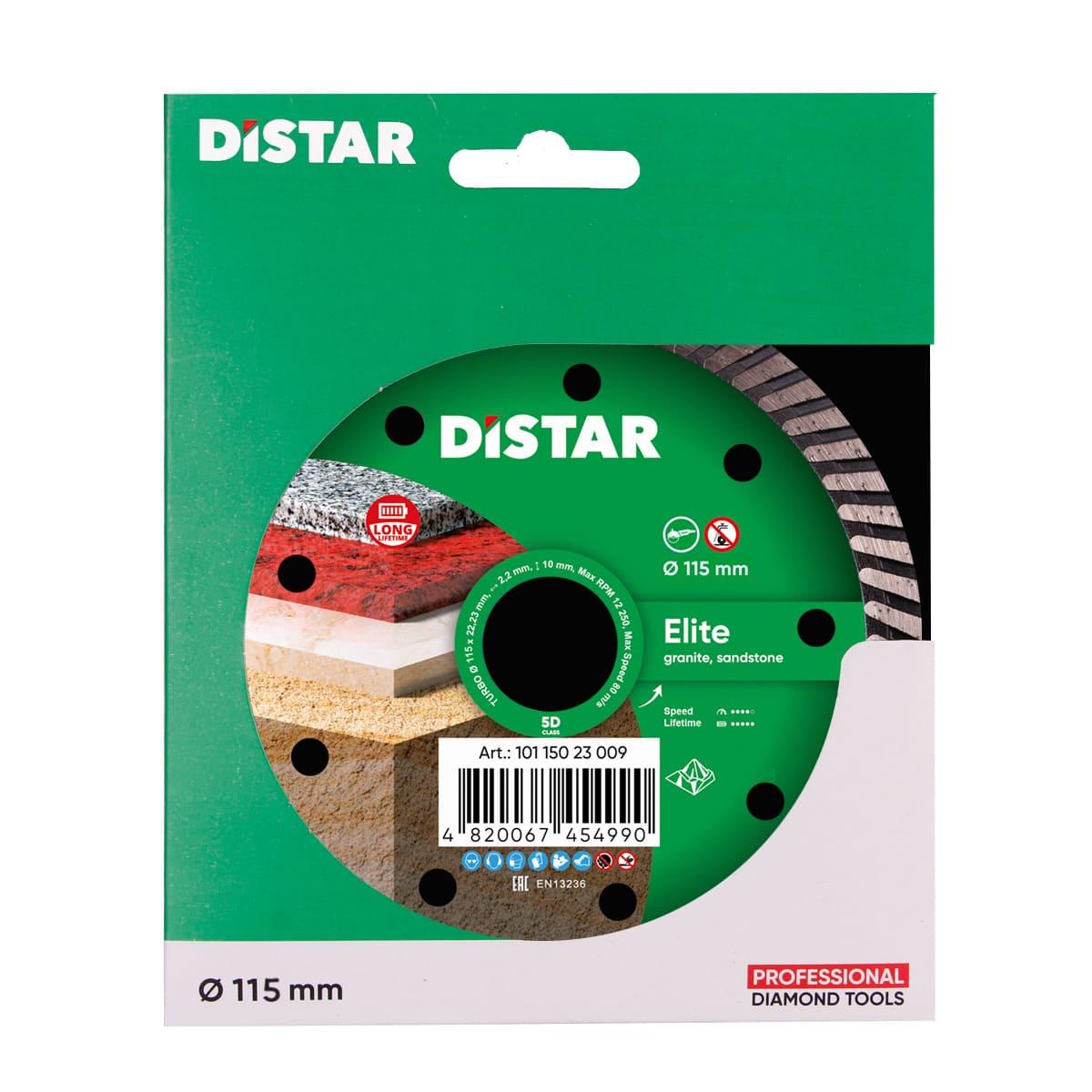 Диски алмазные DISTAR TURBO ELITE Диск алмазный 115x2, 2x8x22, 23мм. 10115023009