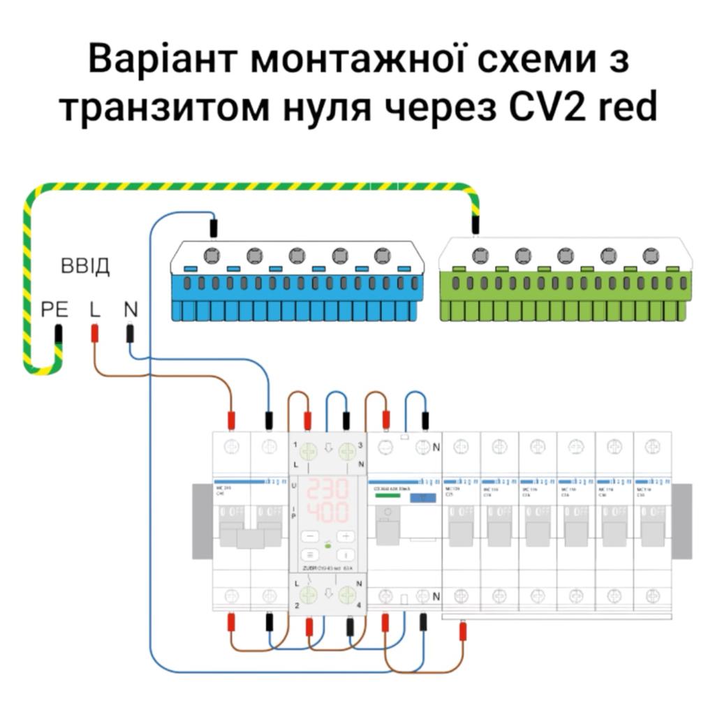 Реле напруги ZUBR Реле напруги CV2-63 red