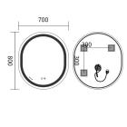  Дзеркала з підсвічуванням MIXXUS Premium ELLIPSE MV05-80x70-REVERSE Дзеркало (LED Touch, Anti-fog, димер (3-6,5kK)) (MP6643)