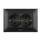 Arkedia Slim (чёрная) Panasonic Arkedia Slim Розетка 2-я с/з (черная) WNTC0205-2BL