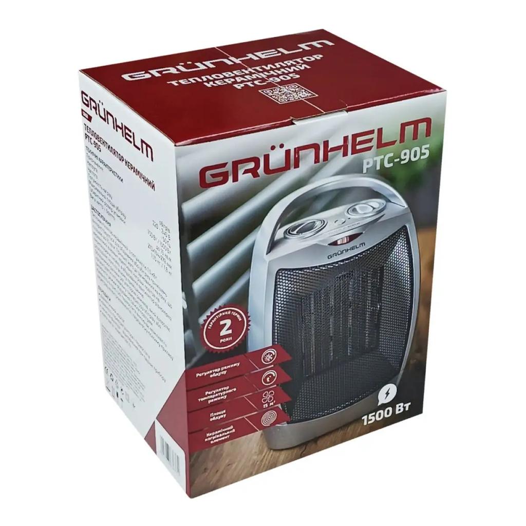 Обогреватели GRUNHELM PTC-905 Тепловентилятор керамический поворотный 750-1500Вт.