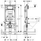 Инсталяции GEBERIT DUOFIX монтажный элемент для подвесного унитаза, H112, со встроенным бачком Sigma 12см, для смываемых клавиш Sigma 111.300.00.5