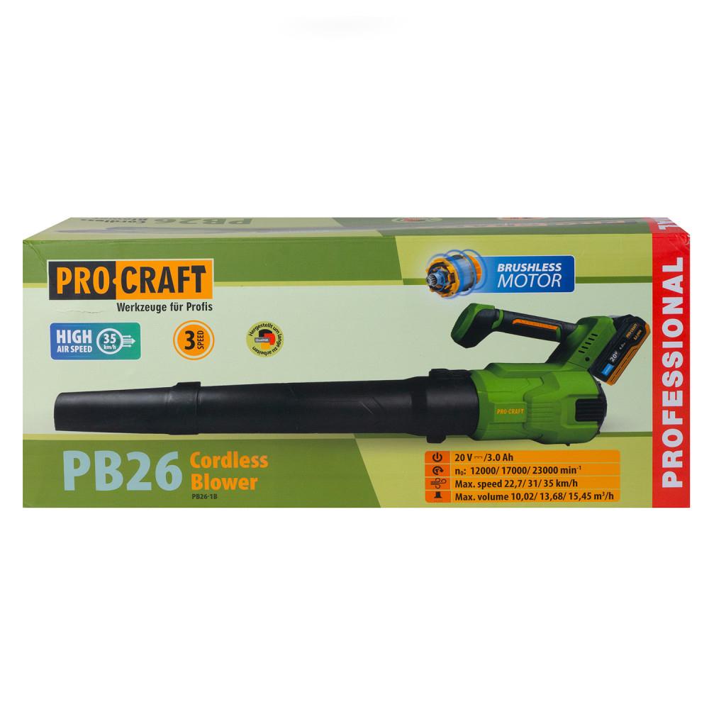 Повітродувки акумуляторні PROCRAFT Повітродувка акумуляторна (з АКБ 1*3Ah та ЗП) PB26