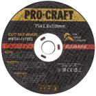 Диски отрезные по металлу PROCRAFT Диск отрезной по металлу 75*1,6*10мм. (до PGA12)
