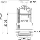 Арматура для унітазу SoloPlast АБк-04 Випускний комплект арматури для бачка унітаза (нижній підвід 1/2)