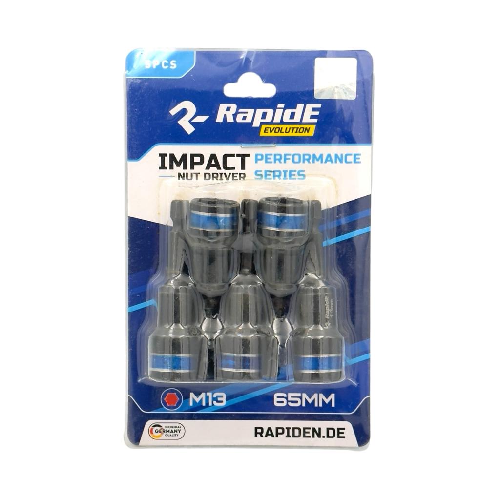 Біти та насадки для шуруповерту RAPIDE IMPACT Насадка торцева М13*65мм. 1/4 (уп./5шт.) RAHФ-00001067