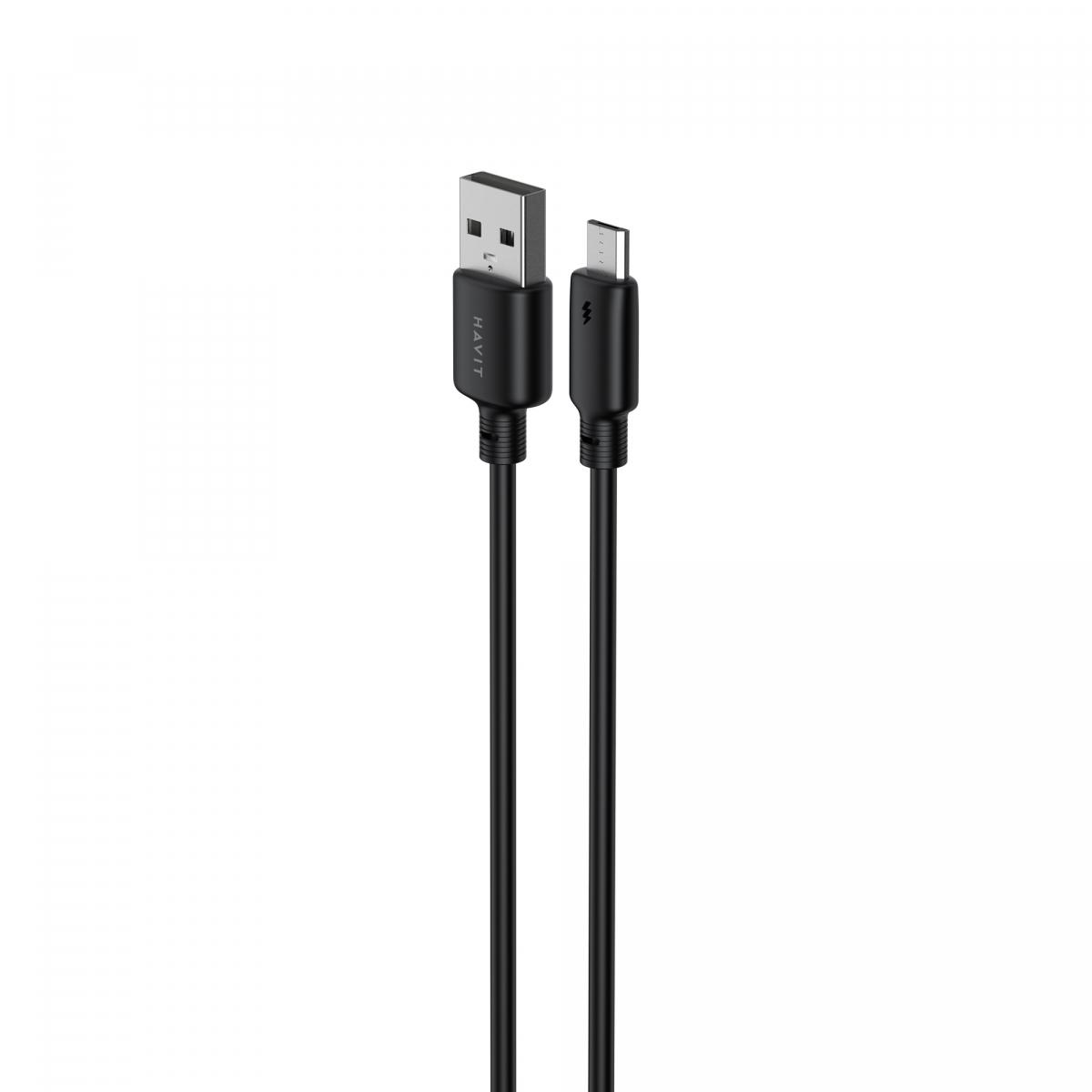 Кабелі та адаптери HAVIT HV-CB300C Кабель USB - Micro USB 3A 1м Black 28572