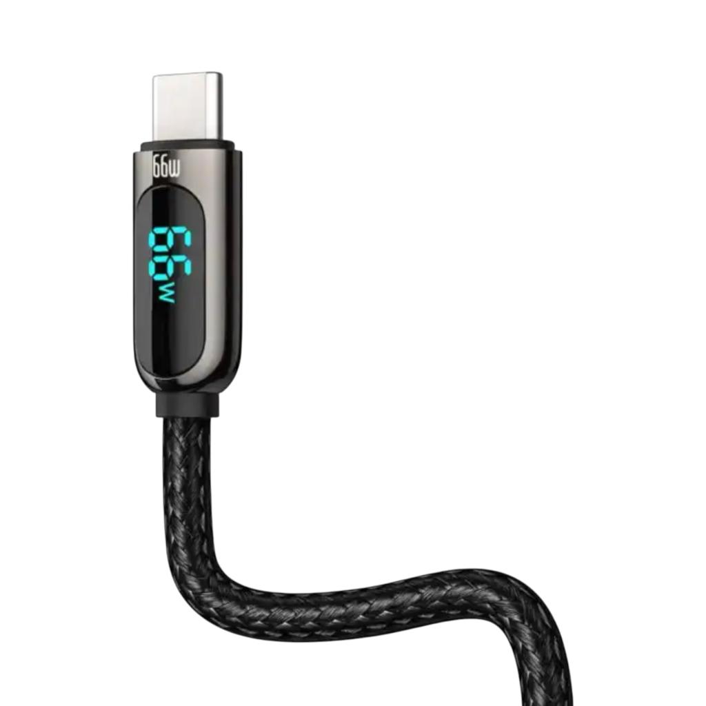 Кабелі та адаптери Baseus Кабель Display Series Fast Charging Data Cable USB to Type-C 66W 1,0m. Black CASX020001
