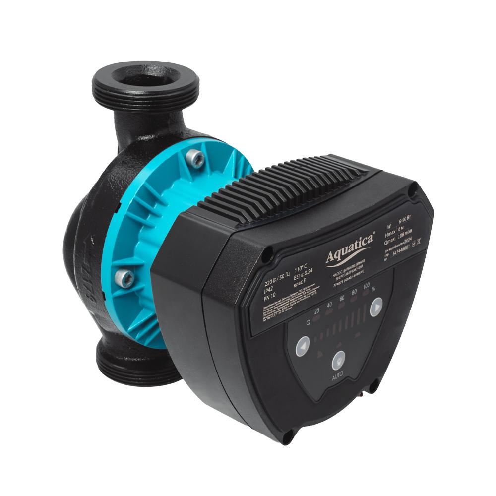 ЦИРКУЛЯЦІЙНІ НАСОСИ AQUATICA GPA32-6/180 IV Насос циркуляційний енергозберігаючий 6-90Вт Hmax 6м Qmax 108л/хв Ø2 180мм + гайки Ø1¼ 774073