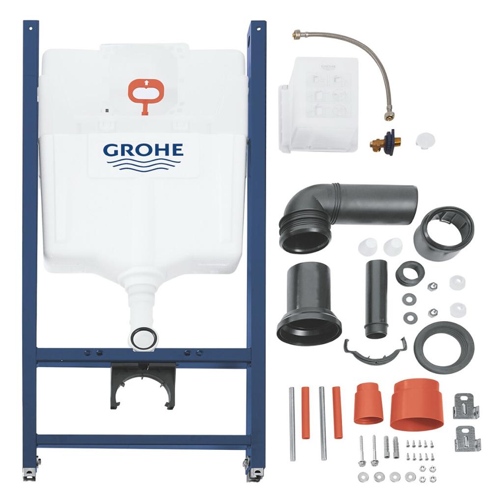 Инсталяции GROHE Solido 3 в 1 3884966Q Інсталяція +  Унітаз безобідковий Kroner Eifel WHI493436 TORNADO з сидінням Slim Duroplast / Soft-close / Quick relase KE493436WHIT (3884966KE493436T)
